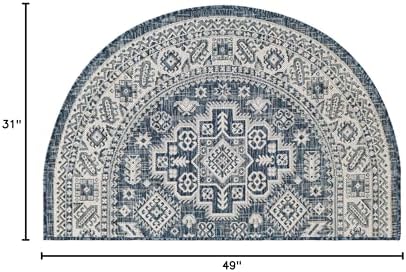 Rugs.com Outdoor Aztec Collection Rug – 2x4 Hearth Blue Flatweave-Pile Rug Perfect for Living Rooms, Large Dining Rooms, Open Floorplans - Image 2