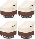 Patio Swivel Chair Cover 4 Pack,Waterproof Heavy Duty Patio Chair Covers,Swivel Chair Cover for Outdoor Furniture Covers Waterproof(30 W x 34 D x 36 H inches),Beige&Brown by LSongSKY