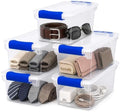 HOMZ Clear Plastic Storage Bins w/Latching Lid, 7.5 Qt, Blue, 5 Pack by Homz