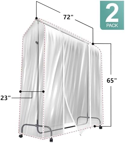 Sorbus Garment Rack Cover, Dustproof Clothing Protector (2 Pack) - Image 2