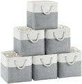 FinishingBo 11 inch Cube Storage Bin with Handles 6 Pack by SimplifySpaceSimplifyLife