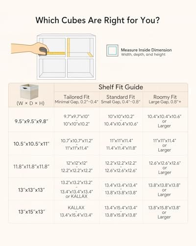 Cube Storage Bins | 10.5"x10.5"x11", Beige & White, 6 Pack - Image 3