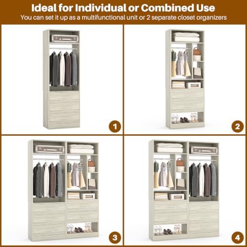 Besiost Closet Systems with 5 Drawers, Closet Organizer System - Image 6