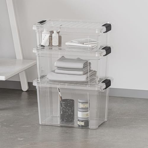 Superio 21 Quart Clear Plastic Storage Boxes with Lids, Stackable Organizer Containers, BPA-Free Storage Bins for Home, Office, School & Dorm, 8 Pack - Image 7