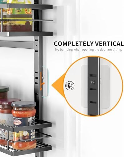 Moforoco 12.2"(W) Narrow 9-Tier Over The Door Pantry Organizer, Pantry Organization and Storage, Black Hanging Basket Wall Spice Rack Seasoning Shelves, Home & Kitchen - Image 4