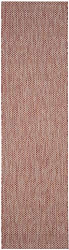 SAFAVIEH Washable Rug Outdoor Courtyard Collection - 2'3" x 12' Runner, Red & Beige, Non-Shedding & Easy Cleaning, Ideal for Patio, Entryway, Mudroom, Hallway, Kitchen (CY8521-36521) - Image 3