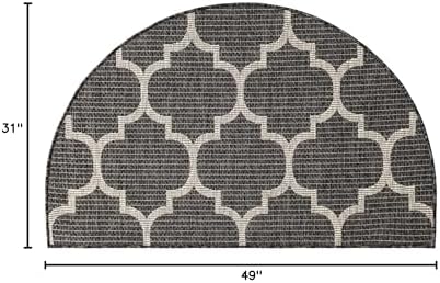 Unique Loom Outdoor Trellis Collection Area Rug (2' 7" x 4' 1" Hearth Black/Ivory) - Image 2