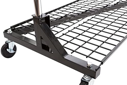Econoco Brand Commercial Rolling Z-Rack with Wire Shelf - Black Base - Image 7