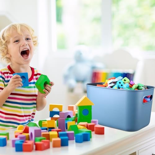 Hoolerry 8 Pieces Storage Bins, 10.2 x 7 x 6.3 Inch, Blue - Image 6