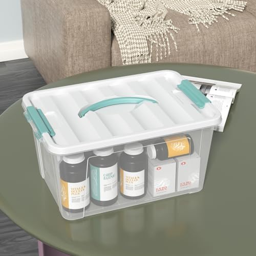 6-Pack Clear Storage Latch Bins, 14 L Plastic Storage Boxes with Lid - Image 5