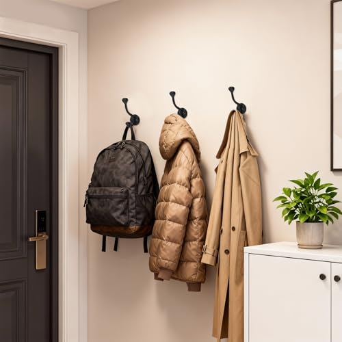 12 Pack wall Hooks for Hanging, Heavy Duty Coat Hook wall Mount, Easy to Install Metal Closet Hooks, Apply to Bathrooms, Bedrooms, Living Rooms, Entrances (Black) - Image 5
