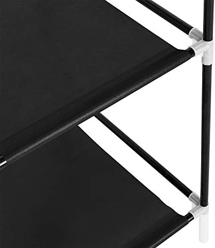 Knocbel Portable Closets Freestanding Closet Organzier Clothes Garment Rack with Storage Shelves & 2 Hanging Rods 59" W x 17" D x 68.9" H Black - Image 7