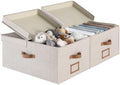 StorageWorks Large Decorative Storage Boxes with Lids, Light Brown by StorageWorks