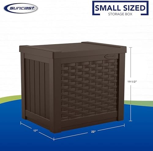 Suncast 4 Pack 22-Gallon Small Deck Box - Lightweight Resin Storage Container and Seat for Patio Cushions and Gardening Tools - Store Items on Patio, Garage, 22.5"L x 17"W x 22.5"H, Yard - Java Brown - Image 6
