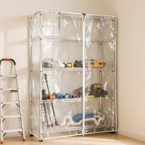 okcool Waterproof Shelf Cover,All Clear Wire Shelf Cover with Zipper,Transparent PVC Clearly Visible.(Fits 36" Wx18 Dx72 H Shelves) - Image 2