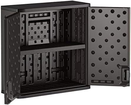 Suncast 4 Cu Ft. Commercial Heavy-Duty Resin Wall Cabinet, Lockable, Black - Image 4