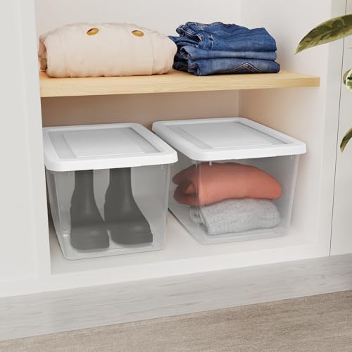 Sterilite Storage Box, Stackable Clear Plastic Bins, 20 Quart, 24-Pack - Image 4