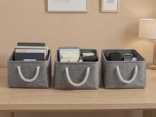 13.8x9.8x6.7 Inch Fabric Small Storage Bins with Handles 6 Pack - Image 3