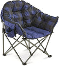 Guide Gear Club Camping Chair, Oversized, Portable, Folding with Padded Seats, 500-lb. Capacity Blue Plaid by GuideGear