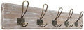 Coat Rack Wall Mount, Reclaimed Wood, 24 Inch, 5 Bronze Hooks, Whitewash by Wrightmart