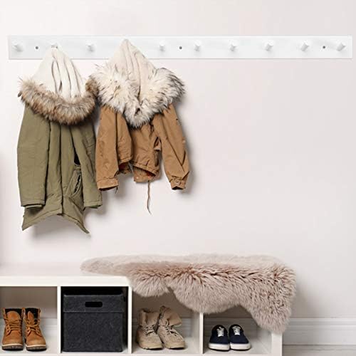 Dseap Coat Rack Wall Mounted - 10 Peg Hooks, 38-1/4" Long, Heavy Duty Wall Coat Hanger Coat Hook for Clothes Hat Jacket Clothing, White - Image 3