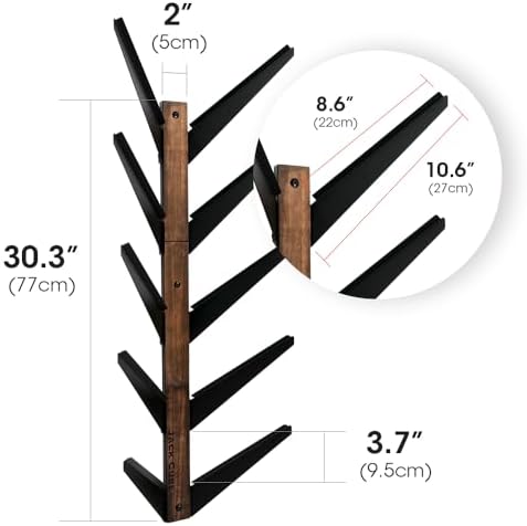 J JACKCUBE DESIGN Skateboard Wall Mount Storage Rack, Longboard Organizer Horizontal Display Holder Floating Shelf for 5 Skate Deck - MK957A - Image 7