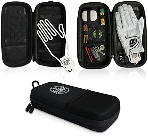 Accessory Case - Golf Bag Organizer. Airtight, Water-Resistant, Protective Hard Case for Phone, Tees, Ball Markers, Repair Tools, and Golf Essentials. Removable Golf Glove Hanger/Dryer by SteezGolf