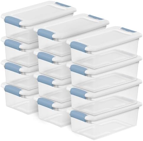 Sterilite Latching Box with Lids for Home and Office, 6 Quart, 12-Pack by Sterilite