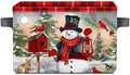 Stybn Christmas Snowman Foldable Baskets Storage Bins with Handles, Christmas Decorative Fabric Storage Basket Shelf baskets 2 2piece by Unknown