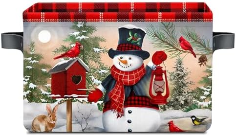 Stybn Christmas Snowman Foldable Baskets Storage Bins with Handles, Christmas Decorative Fabric Storage Basket Shelf baskets 2 2piece by Unknown