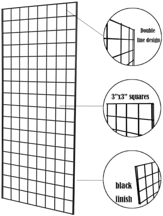 Grid Wall Commercial Grade Gridwall Panels – Heavy Duty Grid Panel for Any Retail Display Wall Grid 2' Width x 4' Height, Black (Pack of 3) - Image 5