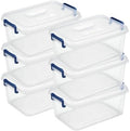 Tribello Clear Storage Bins with Lids, 6-Pack Stackable Plastic Storage Containers for Home Organization – Clear Totes for Closet and Underbed Storage, 9.5 by Tribello
