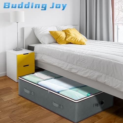 6 Pack 90L Large Storage Bags And 4 Pack 90L Under Bed Storage Containers, Clothes Storage Bins with Reinforced Handle for Clothing, Blanket, Comforters, Bed Sheets, Pillows and Toys (Gray) - Image 7