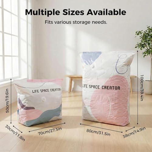 No-Pump Vacuum Storage Bags, Cube Compression Space Saver Bags, Large 3D Storage Compression Bags for Clothes, Comforters, Blankets, Bedding and Seasonal Clothing,（19.6 x 27.5）5 Pack - Image 6