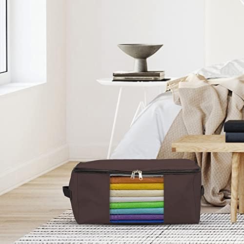 Covers & All Storage Bags, 90 litres Large Size Space Saver Bags Heavy Duty Storage Organizer Multipurpose, 12 Oz Waterproof UV-Resistant & Tear-Proof (Pack of 3, Coffee) - Image 5