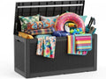 Vixzen 160 Gallon Deck Box, Lockable Waterproof Resin Storage Box,Black by Vixzen