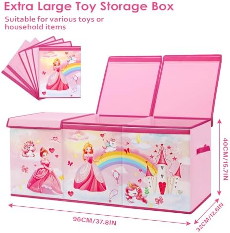 decalsweet Large Toy Box Collapsible Chest Organizer with Flip Lid for Kids - Image 2