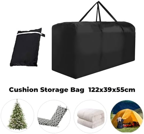 Outdoor Cushion Storage Bag Waterproof Extra Large Protective Zippered Patio Cushion Storage Bags Furniture Storage Bag with Handles, 48 L x 15 W x 22 H (2 Pack) - Image 2