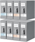 DIMJ Bed Sheet Organizers and Storage 8 Pack - Foldable Sheet Holder for Linen Bedding Storage Box for organization, Sheets Set Holder for Blanke, Towel (King & Queen Size), Grey by DiMJ