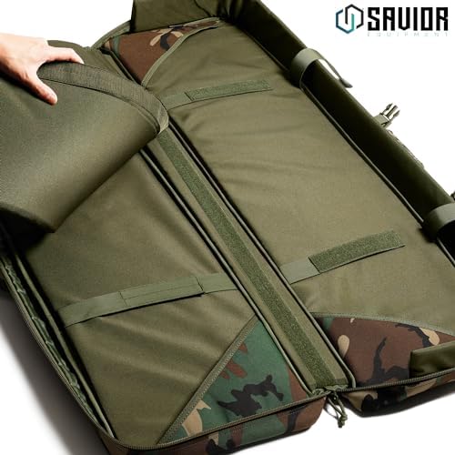 Savior Equipment American Classic Tactical Double Long Gun Bag Pistol Transportation Case w/Backpack Strap, Lockable Compartment, Available Length in 32" 36" 42" 46" 51" 55" - Image 2