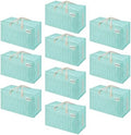 VENO 10 Pack Extra Large Heavy Duty Moving Bags with Wide Opening & Reinforced Handles, Reusable Storage Tote Bags with Strong Zippers for Clothes, College Dorm Essentials & Moving Supplies by Veno