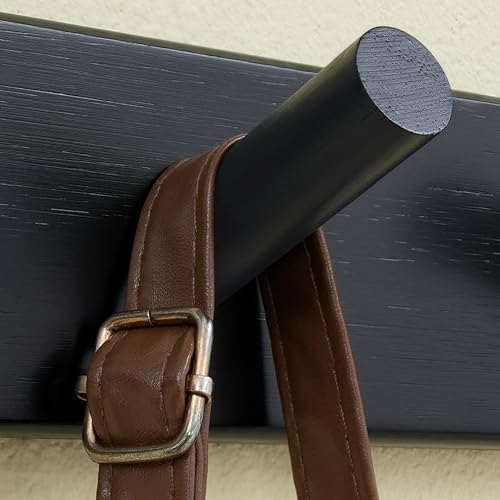 SKOLOO Wall Mounted Coat Rack 38", 10 Hooks, Bamboo, Shaker Style, Black - Image 6