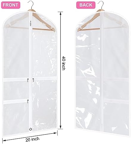 Windyun 10 Pack Garment Bags Costumes Kids 40", White - Image 2