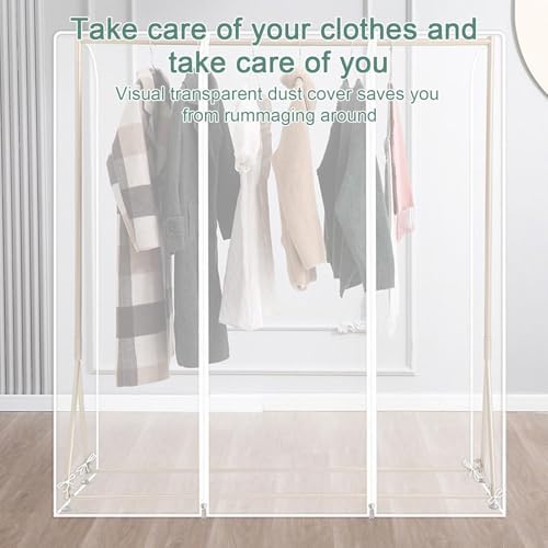 Clothes Rack Cover, Garment Bags, Coat Covers for Closet, Garment Bags for Storage Suits, T-Shirts, Jackets and Coats(Clear,200x50x150cm 9x20x59in) - Image 5