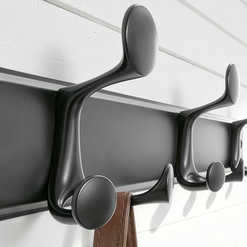 SKOLOO 18 Hooks Wall Mounted Coat Rack, 36 Inch Modern Coat Hanger for Entryway, Bathroom, Garage, Lightweight with 16 Inch Stud Spacing Design, Matte Black - Image 5