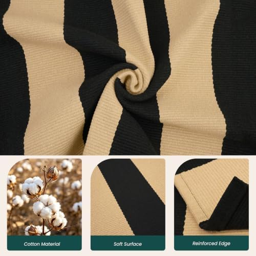 KOZYFLY 4x6 ft Brown and Black Striped Rug Front Door Rug Cotton Woven Rugs - Image 5