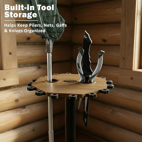 Rush Creek Creations 16-Rod Round Fishing Rod Holder for Garage, Tackle Box - Image 6