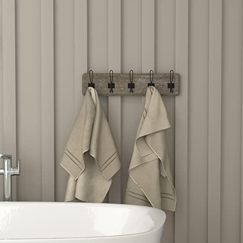EMMA + OLIVER Rustic Wall Hanging Storage Rack - Image 3