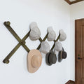 SKOLOO Hat Rack for Wall with 11 Hooks, 24 inch Solid Wooden, Modern, Huge Coat Rack Wall Mount for Coats, Hats, Bags, Cowboy Caps, Baseball Caps, Dark Walnut Color by SKOLOO