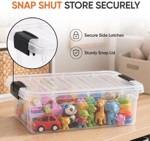 Superio 4.5 Quart Clear Plastic Storage Containers with Lids, Stackable Organizer Bins, BPA-Free Storage Boxes for Home, Office, Dorm & Classroom, 8 Pack - Image 6